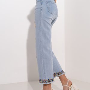 PANTALON WIDE LEG A FLEUR JEANS – Image 3
