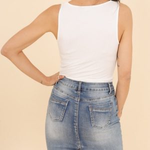 JUPE  EN JEANS BRODERIE – Image 5