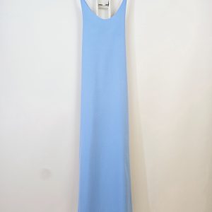 ROBE LONGUE DOS CROISÉ BLEU CIEL – Image 1