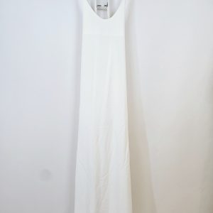 ROBE LONGUE DOS CROISÉ BLANCHE – Image 1