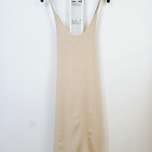 ROBE COURTE DOS CROISÉ BEIGE – Image 1
