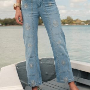 Pantalon Wide Leg&Large broderie H5047 – Image 2