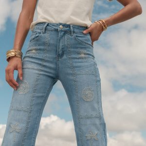 Pantalon Wide Leg&Large broderie H5047 – Image 3