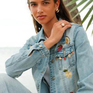 Veste jeans broderie – Image 1