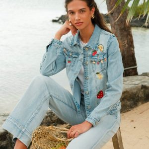 Veste jeans broderie – Image 2