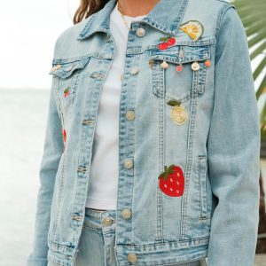 Veste jeans broderie – Image 4