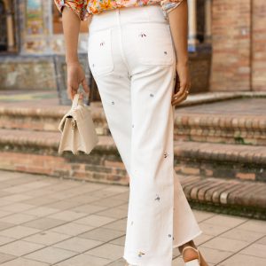 Pantalon Wide Leg&Large blanc H3522 – Image 3