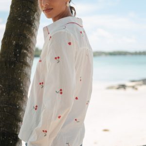 Chemise broderie cerise XK016 – Image 4