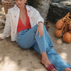 Chemise broderie cerise XK016 – Image 5